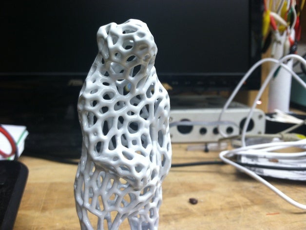 voronoi cellular pattern bear sculptures ornament resin 3D print model - Mito3D