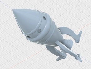 rocket 3 vehicles fusion 360 model rocketship toy 3d print model - Mito3D