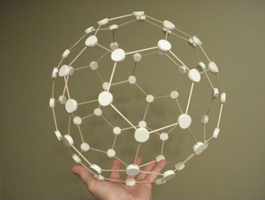 palito icosaedro truncado arte da matemática buckyball c60 nó openscad o 3d print model - Mito3D