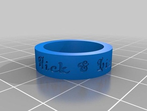 nick & liz ring rings customized 3d print model - Mito3D