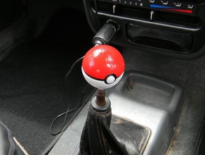pokemon pokeball gear shifter knob without nut automotive car 3d print model - Mito3D