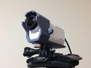 sony hdr-az1vr attachment gopro mount v2 camera hdr-az1 rain 3d print model - Mito3D