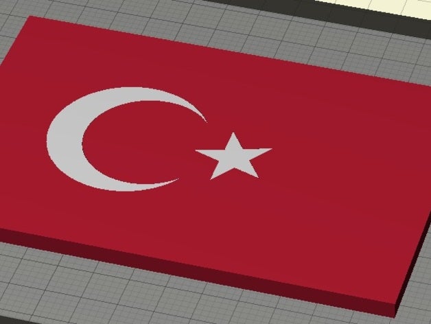 bandera de turquía - t rk bayrak props trk el turco turkiye 3D print model - Mito3D
