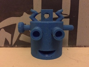 cabeça do robô chaveiro chaveiros t token brinquedo 3d print model - Mito3D