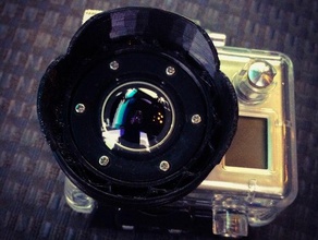 lens hood gopro hero waterproof case camera hd phantom 3d print model - Mito3D