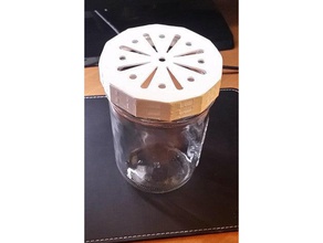 canning jar siftershaker tampa a cozinha jantar frasco de vidro openscad 3d print model - Mito3D