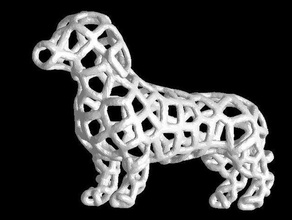 voronoi dachshund animais cão animal de estimação 3d print model - Mito3D