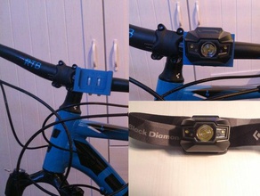 black diamond headlamp bar mount gadgets bicycle bike light mountain 3d print model - Mito3D