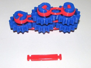 double layer axle simple gear frame construction toys gearbox gears mechanical toy mechanism 3d print model - Mito3D