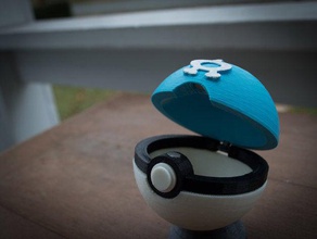 team aqua pokeball chiusura magnetica giocattolo & accessori di gioco pokemon 3d print model - Mito3D
