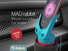 mad rabbit - iphone car holder v20 mobile phone case 5 6 dock plus stand ophone p 3d print model - Mito3D