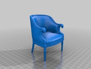 classy chair ram's head arms model furniture artec eva opendollhouse ram 3d print model - Mito3D