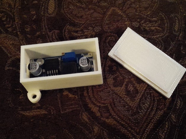 lm-2596 voltage regulator mounting box w lid electronics bracket lm- lm2596 lm 2596 3D print model - Mito3D