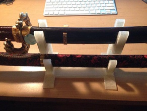 two tier samurai sword stand v21 v2 3d print model - Mito3D