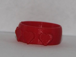Sevgililer Günü bilezik yüzük moda kalp kalpler aşk küçük val 3d print model - Mito3D