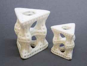 kagome truss tower math art organic porous retraction soft strong test unit 3d print model - Mito3D