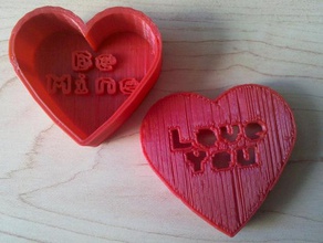 message heart box other container gift mashmeup openscad romantic valentine 3d print model - Mito3D