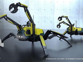hexapod Abbruch-Roboter Modell Roboter Konzept design make-a-bot 3d print model - Mito3D
