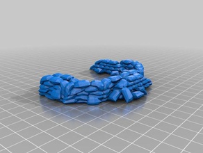 sandbag collection buildings & structures cover entrenched fortification sandbags 3d print model - Mito3D