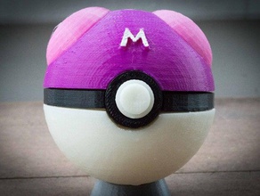 fixed 'm' masterball magnetic clasp costume pokeball pokemon team rocket 3d print model - Mito3D