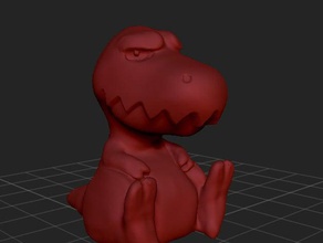 mal-humorado trex animais dinossauro meme brinquedo trexremix tiranossauro 3d print model - Mito3D