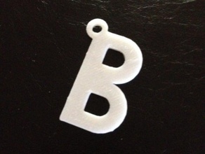 'b' anillo de claves llaveros b llavero 3d print model - Mito3D