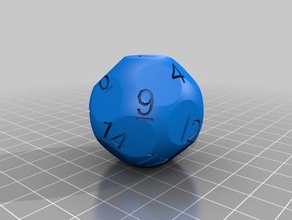 my customized 18-sided die dice 3d print model - Mito3D