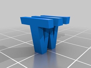 my customized two letter sculpture wt sculptures 3d print model - Mito3D