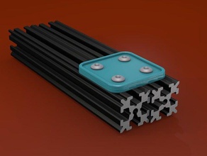 openbeam square plate 2x2 machine tools aluminium aluminum cnc frame holder supportless 3d print model - Mito3D