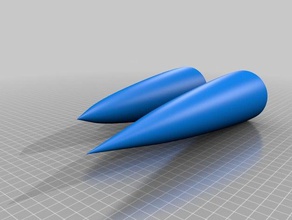 roket çift parabolik nosecones araç nosecone ipucu 3d print model - Mito3D