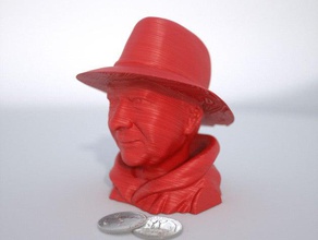 homem vestindo stetson esculturas do busto a cabeça modelo escultura zbrush 3d print model - Mito3D