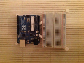 arduino uno half size breadboard holder electronics stand 3d print model - Mito3D