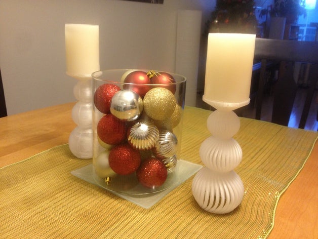 christmas candel holder decor 3D print model - Mito3D