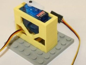 hitec hs-55 micro servo brick top mount robotics holder lego motor part useful 3d print model - Mito3D