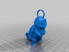 low-poly Schiggy Schlüsselbund Schlüsselanhänger keychain nintendo pokemon 3d print model - Mito3D