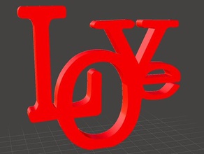 valentine gift - love letters 2d art 3d print model - Mito3D