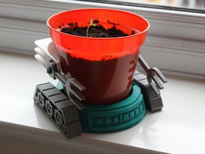 grow-bot outdoor garden gardening john conner machine plant pot robot silly toy 3d print model - Mito3D
