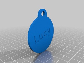lucy dog tag pets customized 3d print model - Mito3D