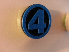 quarteto fantástico emblema trela tampa os acessórios 3d print model - Mito3D