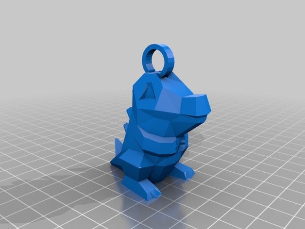 low poly totodile portachiavi i keychain pokemon 3D print model - Mito3D