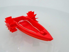 rubber band powered boat toys & games toy 3d print model - Mito3D