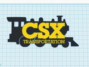 csx railroad logo signs & logos 3d print model - Mito3D