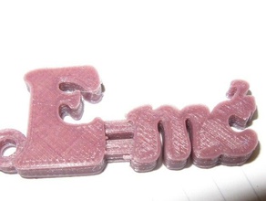 novidade equação etiqueta de chave arte da matemática 3dlettering mudando cor fob ímã geladeira pingente letras termocrômico 3d print model - Mito3D