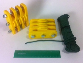 high strength paracord block tackle pulley construction toys strong tool 3d print model - Mito3D