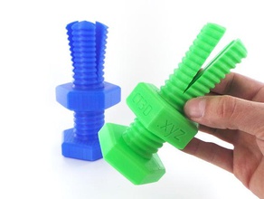 unmöglich, 3d-gedruckte Schraube mit Mutter Spielsets bolt Schrauben Verbindungselement Lücke mechanik bewegen mutter skruv thread - Spielzeug gefangen 3d print model - Mito3D