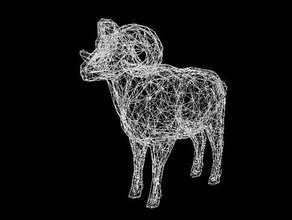 wire-frame-ram Tiere Tier ram Schafe Drahtmodell 3d print model - Mito3D