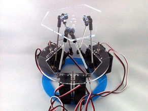 rotary stewart-Plattform v1 in der Robotik 3d 6dof arduino cnc Kontrolle custom experiment gcode - gough-Plattform hobby iss laser position serial servo Chirurgie tamiya 3d print model - Mito3D