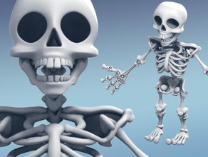 Skelett schnappt zusammen beweglich Bau-Spielzeug Knochen cartoon gruselig halloween Kinematik bewegliche beängstigend Schädel snap Wirbelsäule stilisierte 3d print model - Mito3D