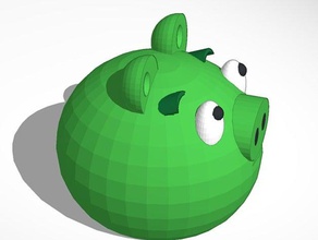 green piggy angry birds video games angrybird angrybirds bird pig 3d print model - Mito3D