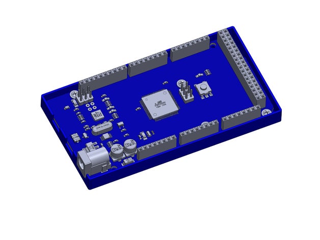arduino due case ultra light material saving design electronics box mount 3D print model - Mito3D